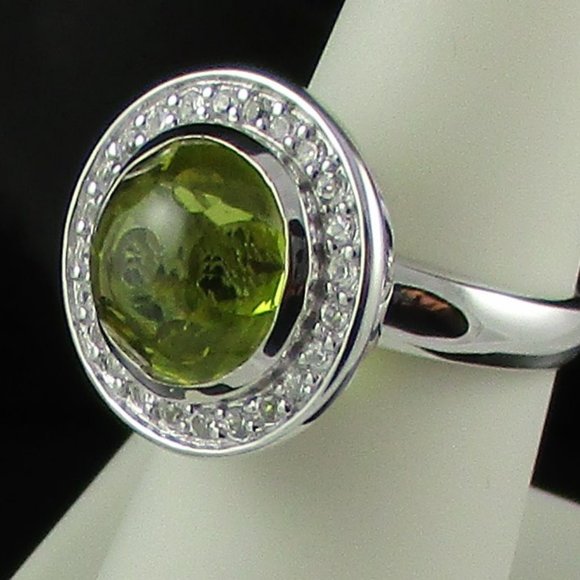 7.3ct Apple Quartz & White Topaz Round Ring - Picture 6 of 8